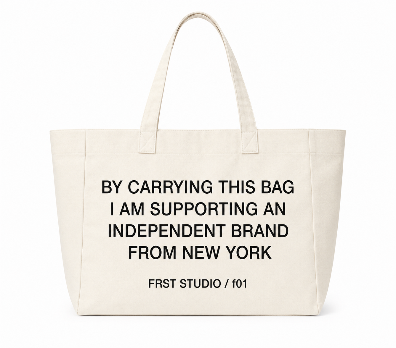 FRST STUDIO canvas tote bag — minimalist everyday bag made in New York"